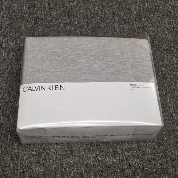 NIP Calvin Klein Modern Cotton, Body Full/Queen Duvet Cover/Bedding - Gray/Grey - Picture 1 of 3
